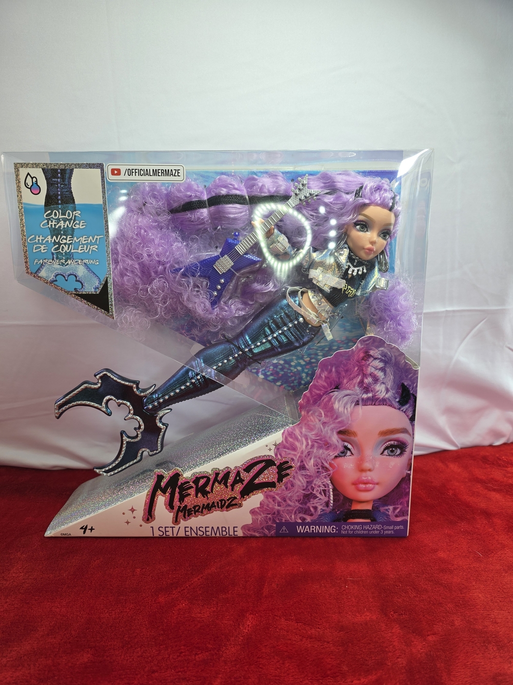 Mermaze Mermaidz Color-Change Purple Curly-Haired Mermaid Doll